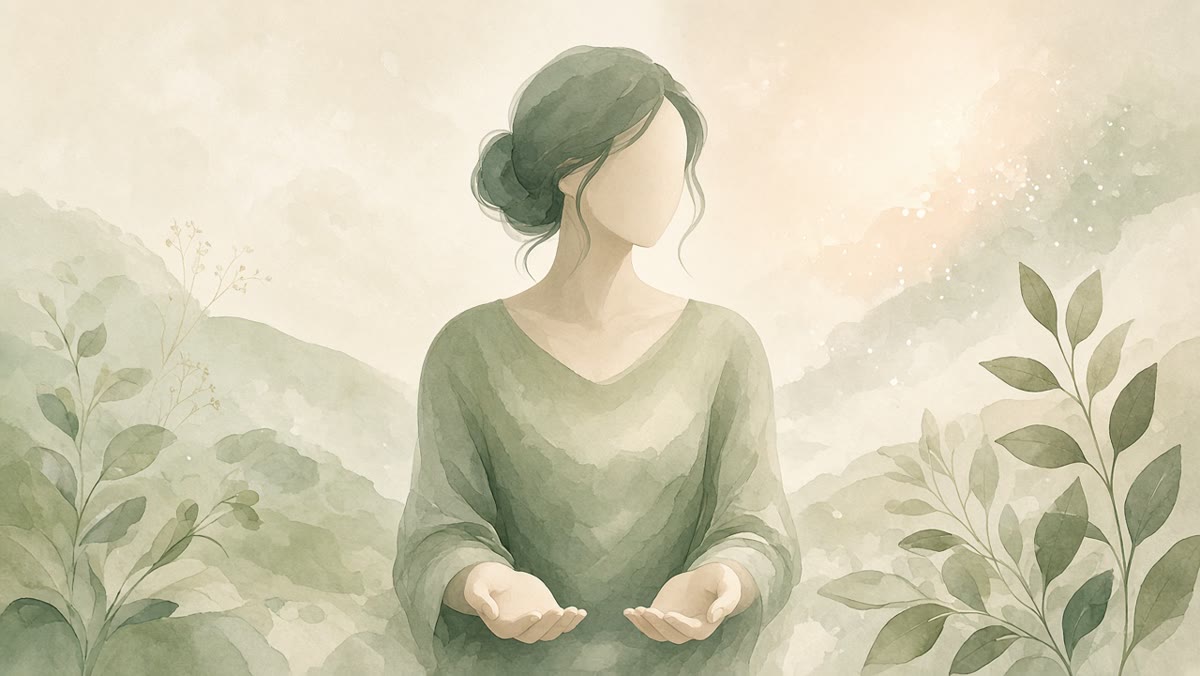 Calm graphic for progressive muscle relaxation during panic