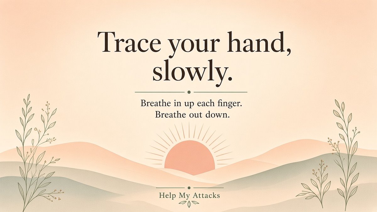 Calm reminder to trace your hand slowly during a panic attack
