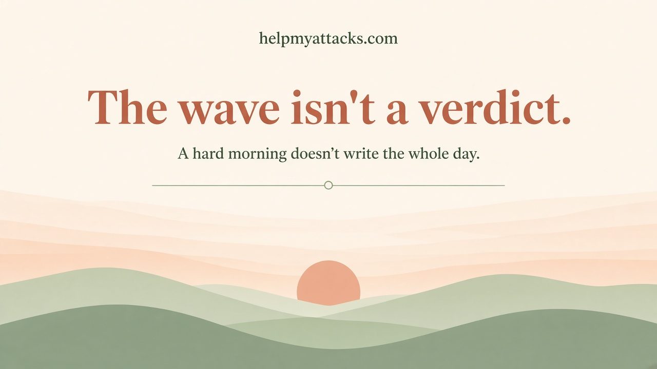 The wave isn't a verdict. A hard morning doesn't write the whole day.
