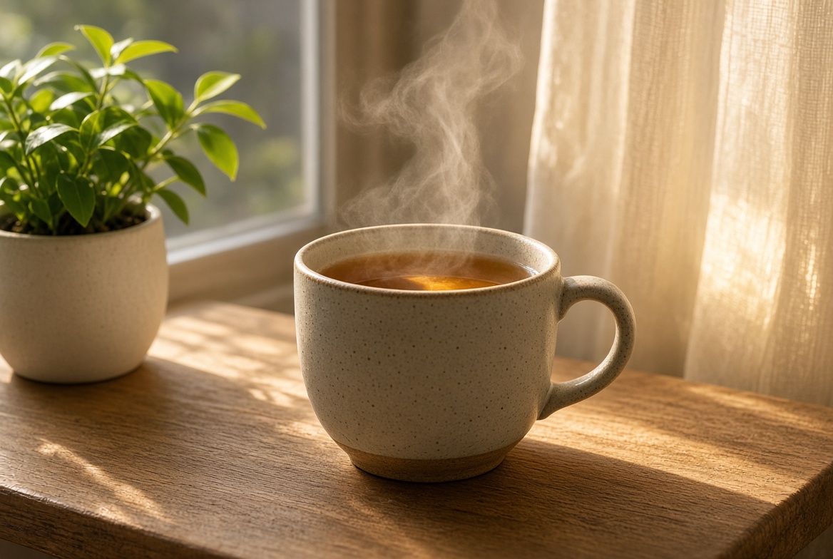 Warm tea in morning light